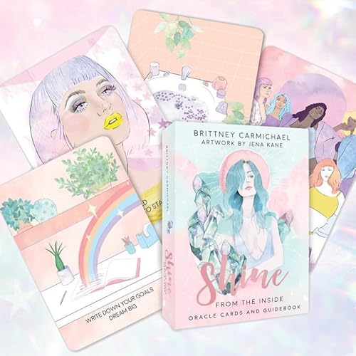 Shine from The Inside Oracle Cards: 44-Card Affirmation Deck & Guidebook for Women - Self-Love, Confidence Building & Intuition Development - Inspirational Gift Set