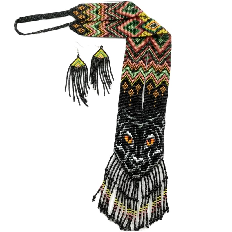 Collier ukrainien Gerdan bijou traditionnel fait main perles multicolore