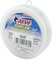 Vista 92 de Alambre de pesca americano Surflon recubierto de nailon 1x7 de acero inoxidable, línea líder de pesca para agua salada, prueba de 10 libras - prueba
