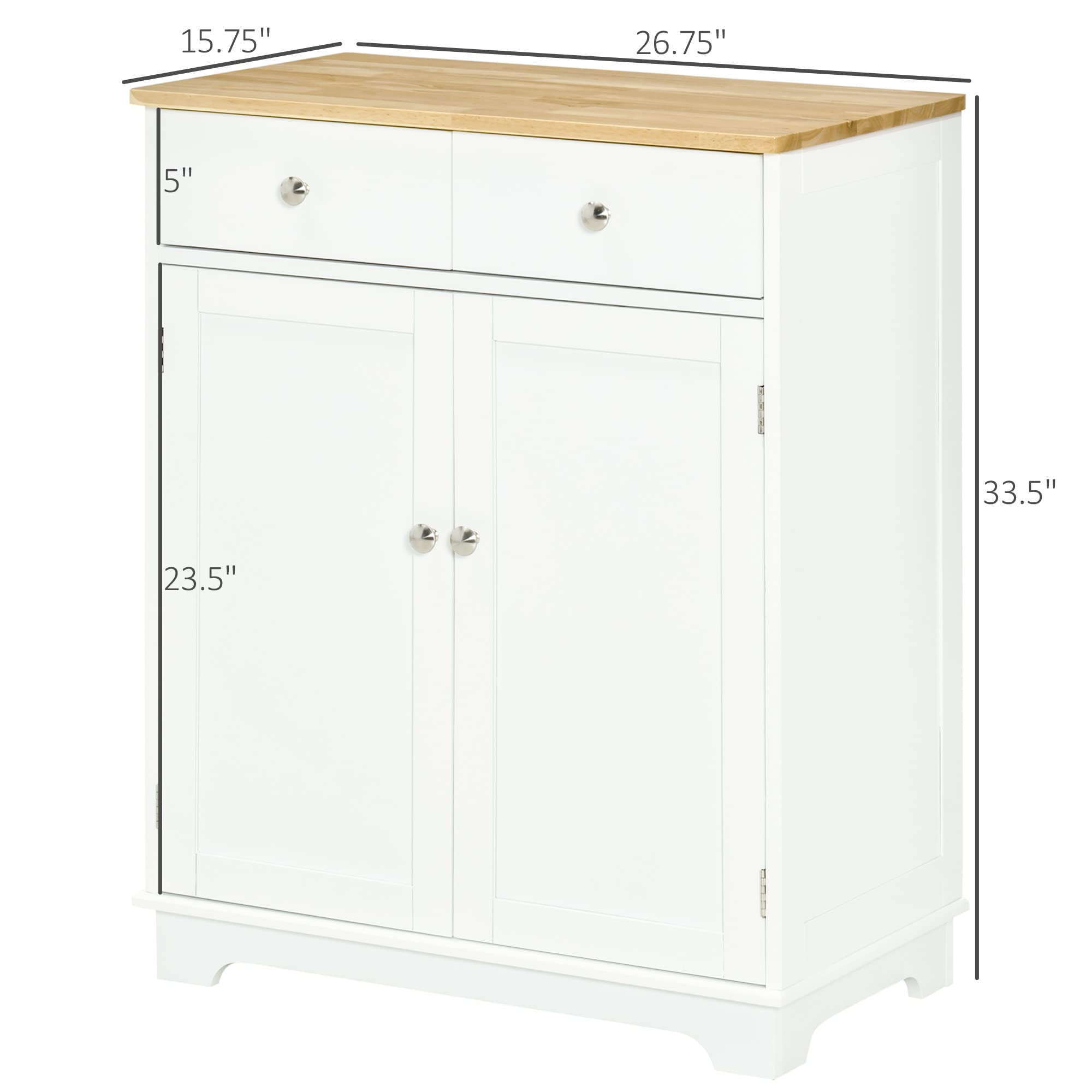 Kitchen Storage Sideboard Floor Cupboard with Solid