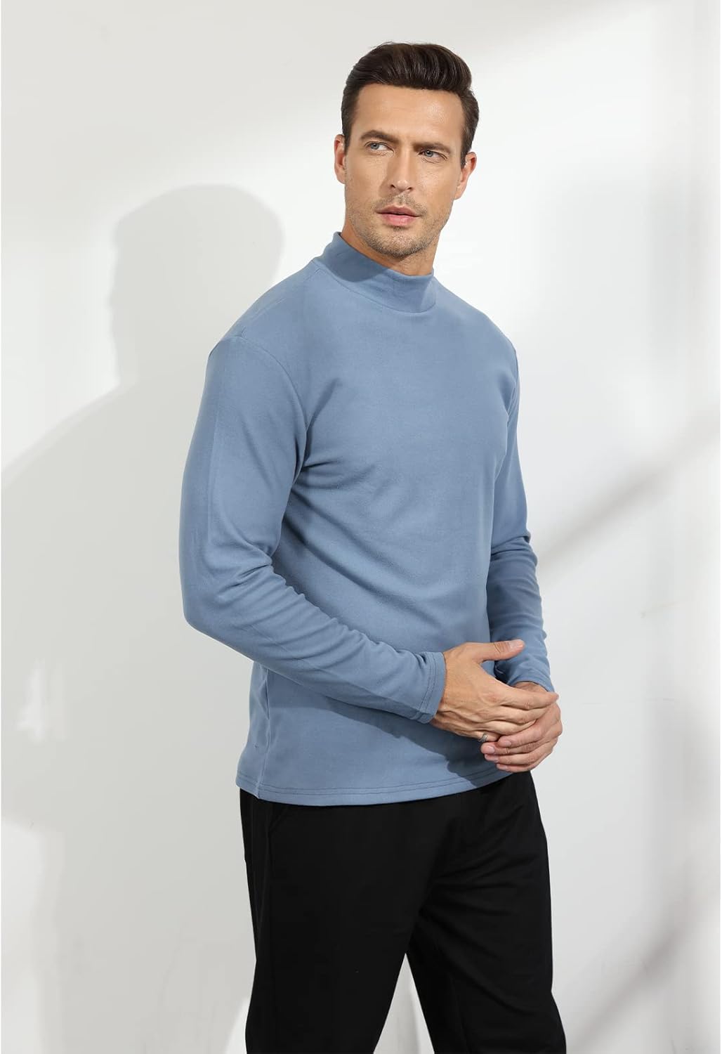 Rela Bota Mens Half Turtleneck Long Sleeve Pullover Basic Designed Undershirt Stretch Slim Fit Sweaters - Image 6