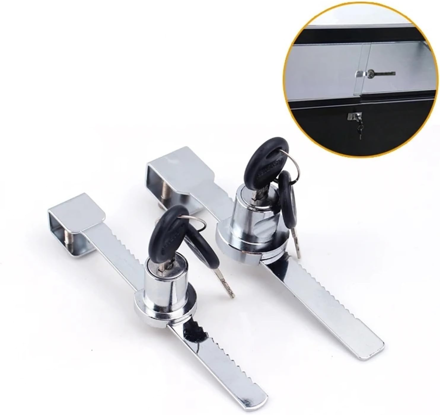 Sliding Glass Door Lock Window Glass Cabinet Latch 2 Keys MMS567 1Pcs(L Keyed Different)