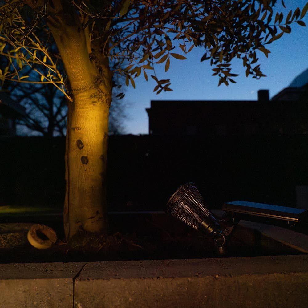 HOFTRONIC - Solar Prikspot Bend IP65 - Luci da giardino impermeabili a energia solare 4 x faretti da terra - Faretti da giardino - Illuminazione da vialetto - Lampada solare invernale con faretto