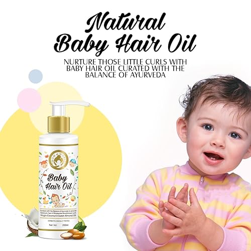 Miniatura 3 de Mom & World Aceite de pelo de bebé con aceite natural orgánico y prensado en frío para niños, 6.8 fl oz