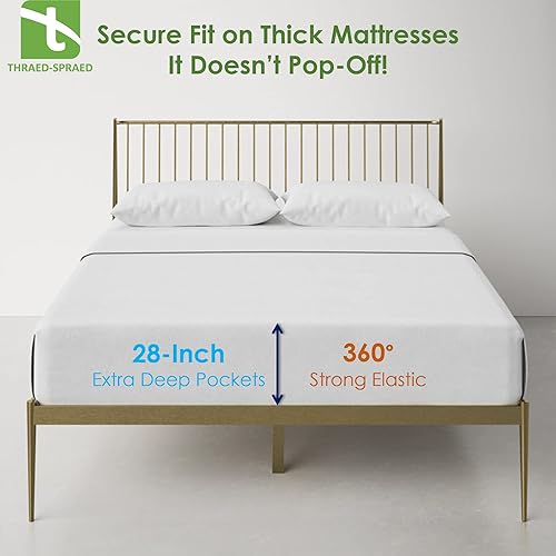 Miniatura 4 de Juego de sábanas divididas tamaño Queen para cama ajustable, 1000 hilos, 100% algodón egipcio natural, tejido satinado, juego de 5 piezas de 1000