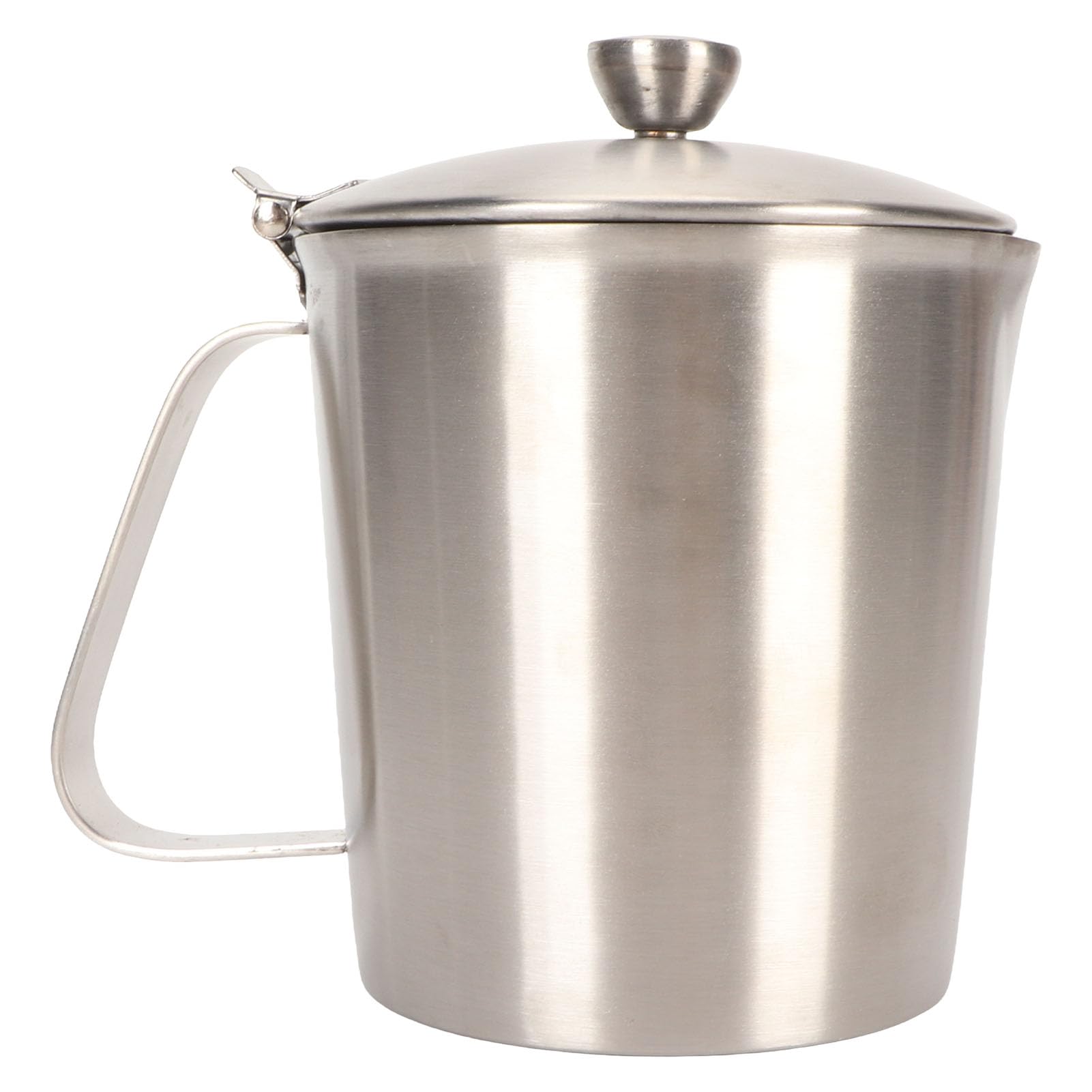 Taza medidora de acero inoxidable 304 de 700ML de espesor con tapa con mango marcado para espumar leche y Latte Art