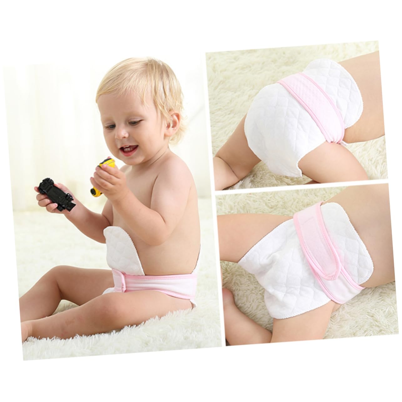 Vaguelly Neugeborenenwindeln 10 Stück 3-lagige Babywindeln aus Baumwolle Weiße Stoffwindeln 46x17cm Wiederverwendbar Komfortables Material Flüssigkeitsresistent für Säuglinge