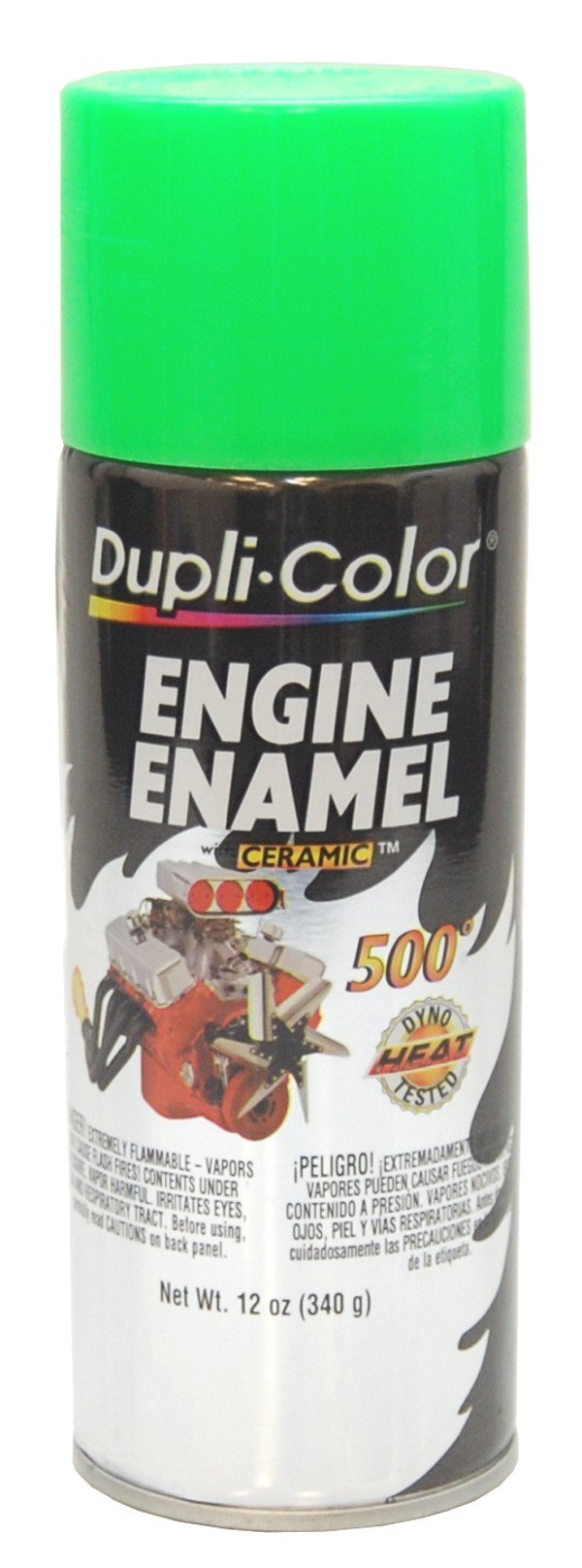 Dupli-Color DE1641 Engine Enamel Spray Paint with Ceramic - Grabber Lime Green - 12 oz Aerosol Can