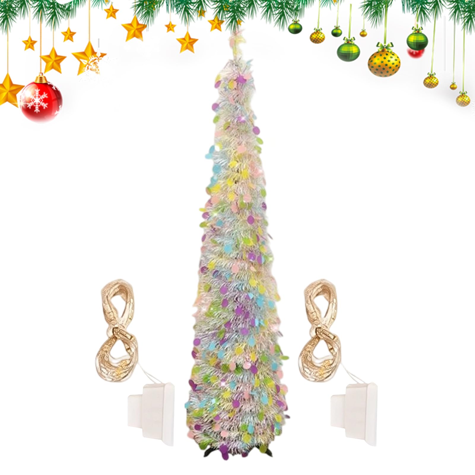 Sapins de Noël artificiels avec lumières Scintillantes Décoration De Noël