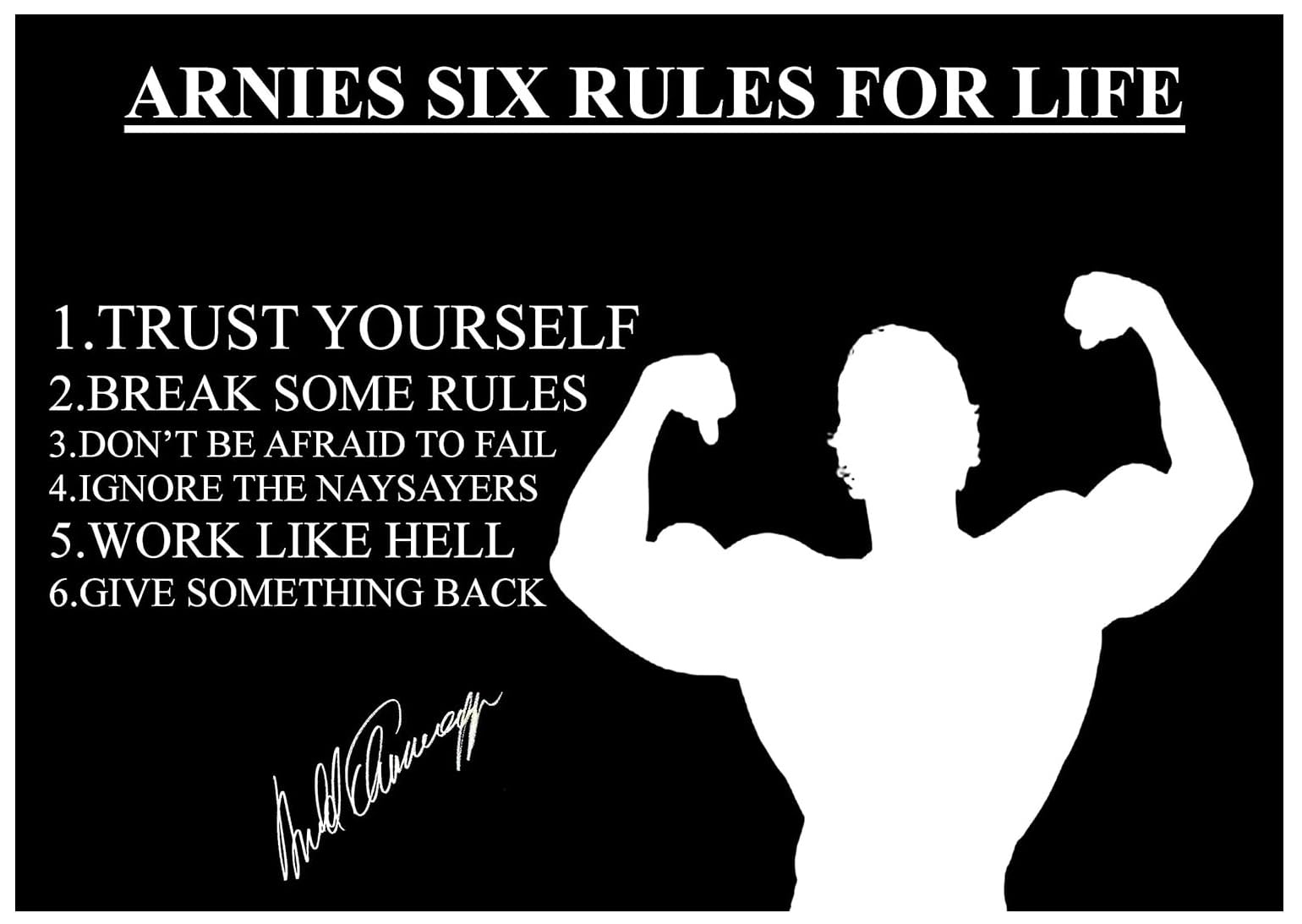 Mark Mountford Motivational Sports Poster, Sign - 6 RULES OF LIFE, Sports & Fitness Decor - A2 Size (23 x 16 inches), Paper Material, Wall Mount