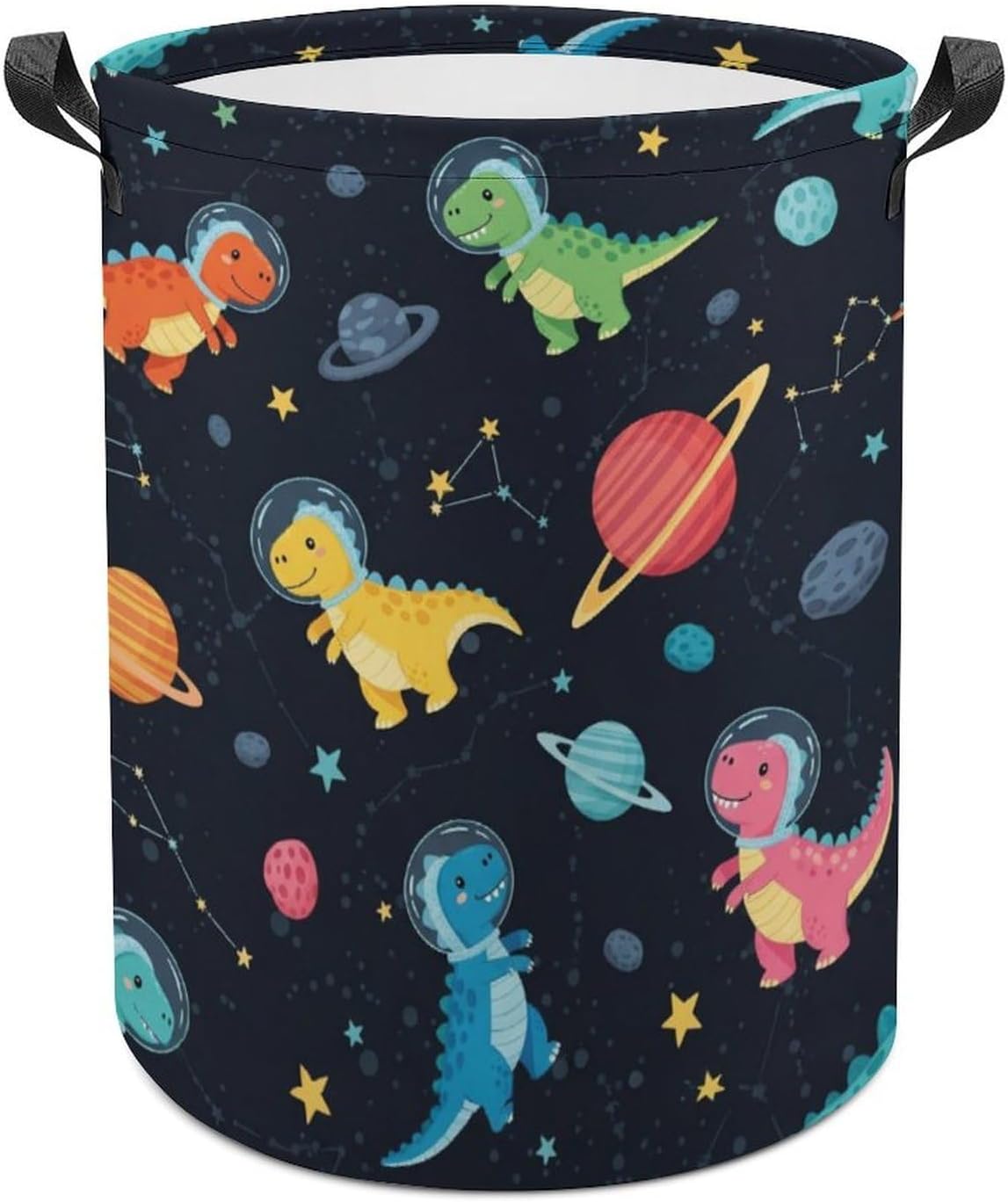 Space Dinosaur Laundry Basket Dinosaur Decor Boys Hamper Clothes Hamper Toy Storage Bin for Kids Bedroom Bathroom