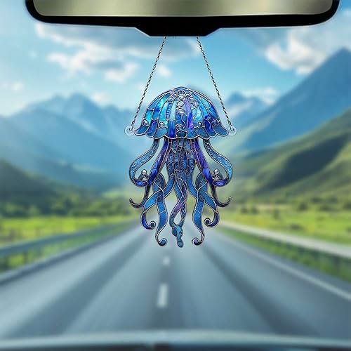 Miniatura 3 de Adornos de medusas para colgar en la ventana, regalos de medusas para mujeres y hombres, decoración de medusas, decoración de Navidad para el hogar