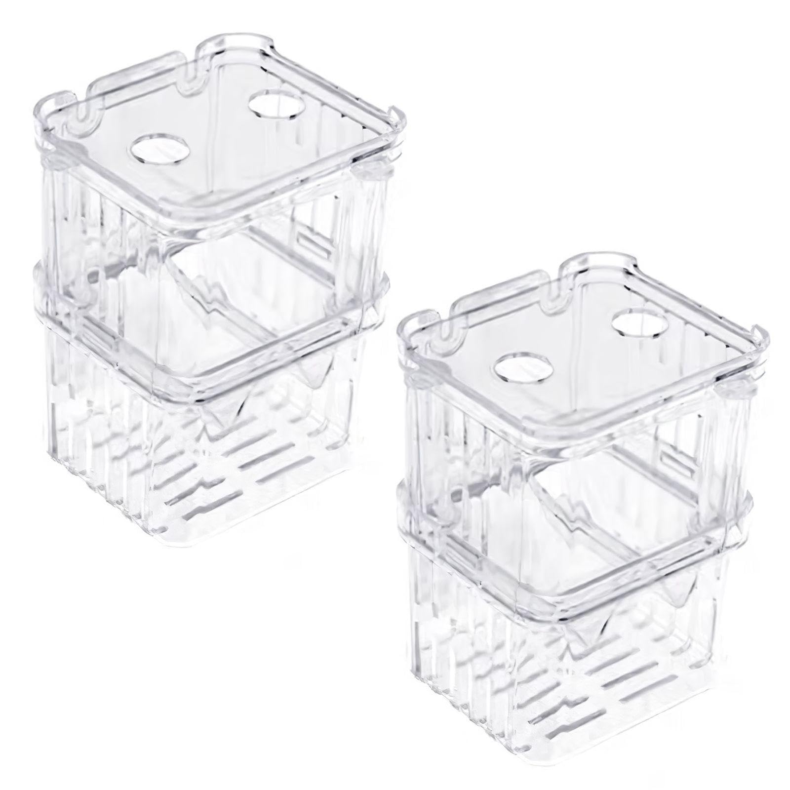 2 Pezzi di Serbatoio di Plastica Trasparente, Scatola da Cova di Pesce, Forniture per Animali Domestici, Scatola da Alimentazione dei Pesci.