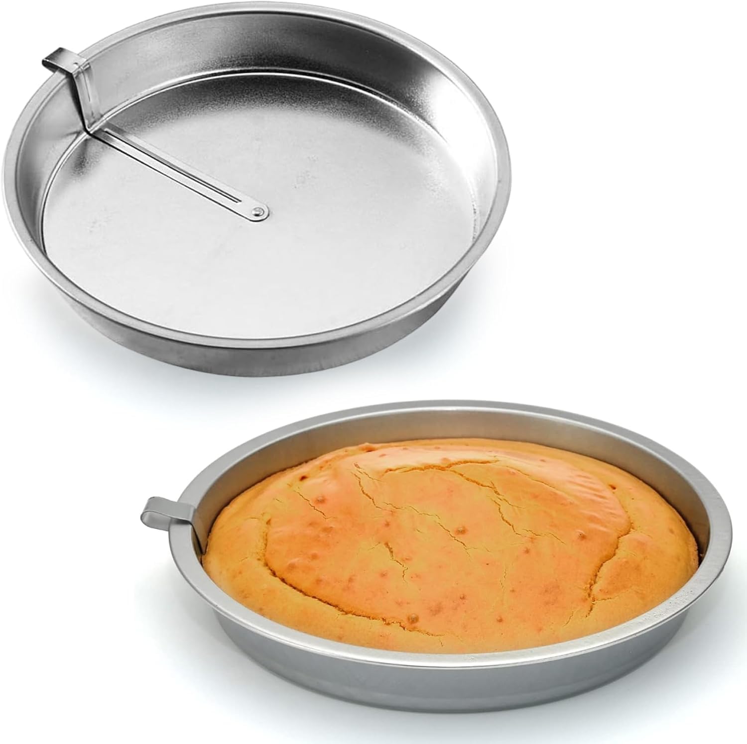 2 Runde Kuchenformen (23 cm Durchmesser), Antihaftbeschichtet, Leicht Zu Lösen, Mit Integriertem Drehteller, Robust Und Leicht Zu Reinigen – Ideal Für Die Küche.