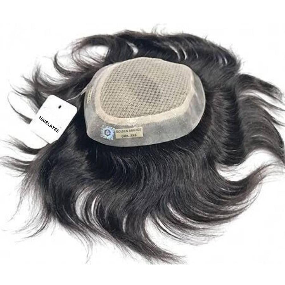 Mirage 100% Human Hair Patch Natural Looking Skin Base Hair Wig with Wide PU Border for High Durability AAA Grade Mens Hair Toupee | Hair Wig For Men (9x6 inch)-image-49