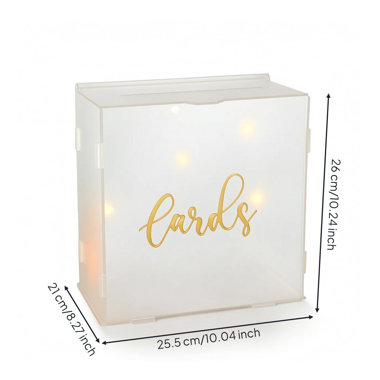 perfk Contenedor de Tarjetas de Boda Caja Centro de Mesa Buzón con Ranura Acrílico y Fácil de Montar Acabado Limpio Mantiene Sobres, Caja De Tarjetas De Boda KP1-Pequeña
