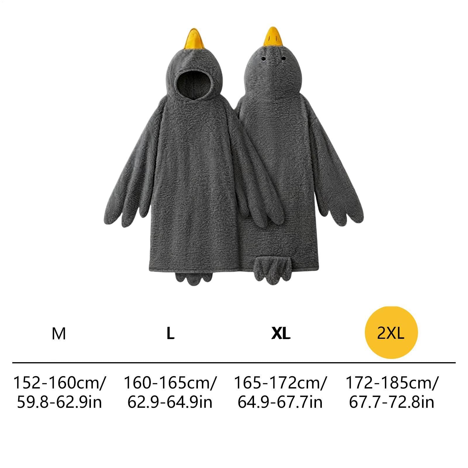 Coperta con cappuccio per adulti, divertente e confortevole, costume da anatra, pigiama divertente, per casa, andare a letto, campeggio, viaggi, dormire, rilassarsi, feste di compleanno