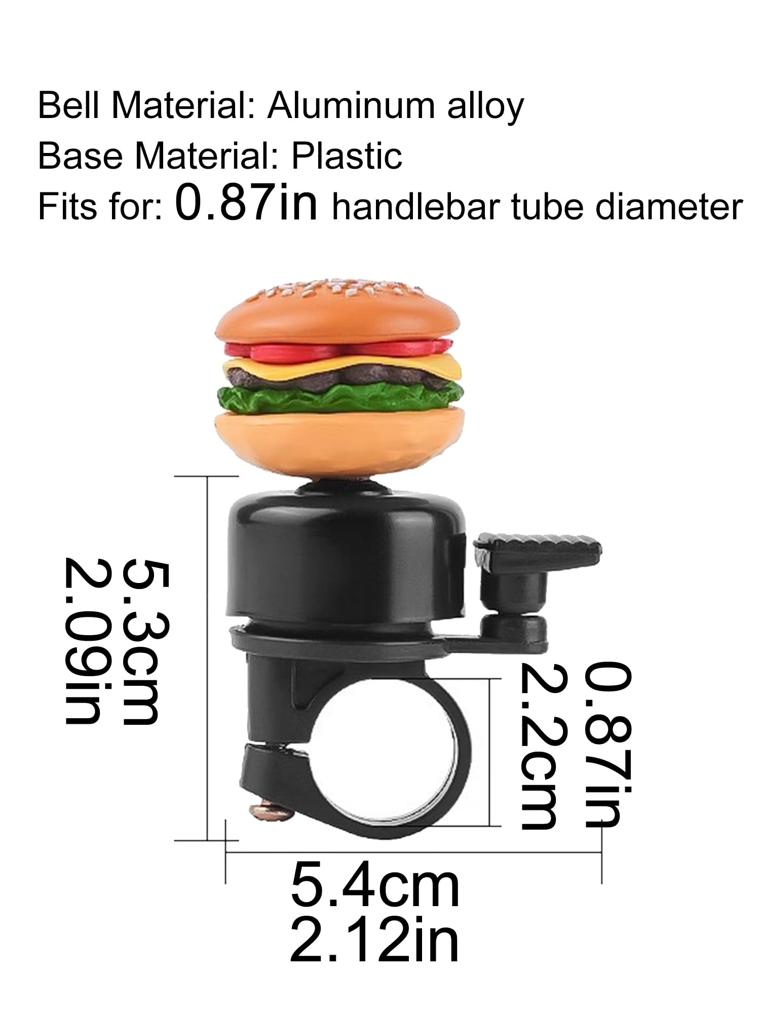 ACEDOAMARE Bike Bell with Loud Crisp Clear Sound Bike Bell for Road Mountain Scooter Tricycles Bike Accessories Handlebar Decoration (Sandwich)