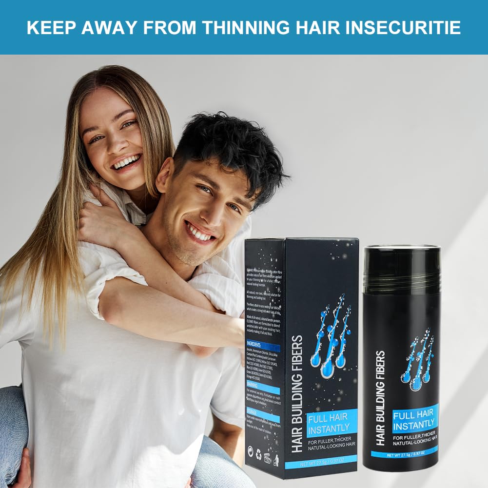 Fibras Capilares, Fibra Correctora Capilar, 27,5g Tratamiento de la Caída Del Cabello para Hombres y Mujeres, Polvo Para Adelgazar el Cabello, Espesante, Cubrir la Calvicie, Cabello Grueso