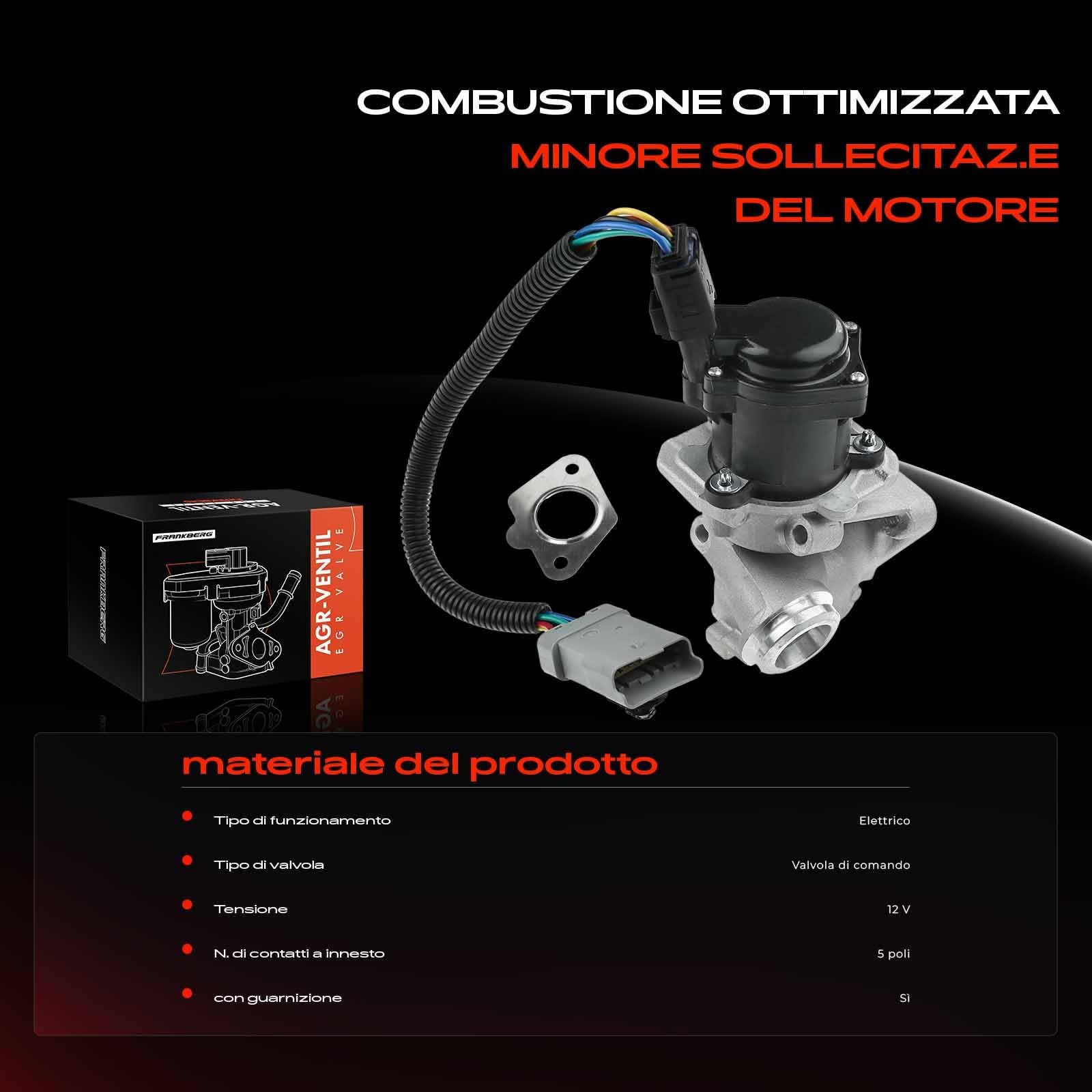 Frankberg Ricircolo dei gas di scarico della valvola EGR 3M5Q9D475DA | Compatibile con: V50 MW,C-Max DM2,C30,Focus II Stufenheck DA,S40 II 544,Focus C-Max,Focus II DA DP HCP,Focus II Turnier DA