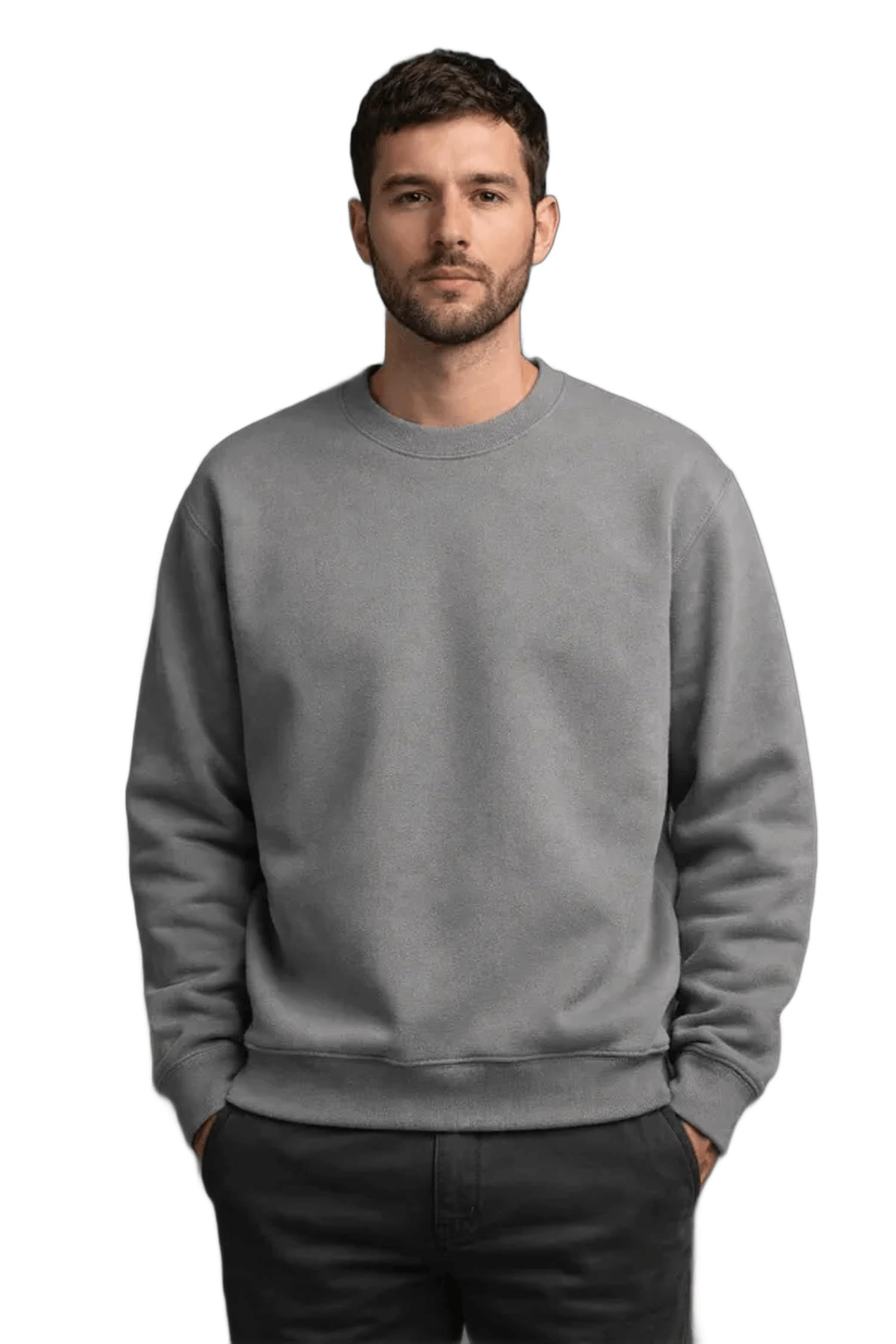 kizaar Grey Cotton Unisex Sweatshirt | Solid-picture-24