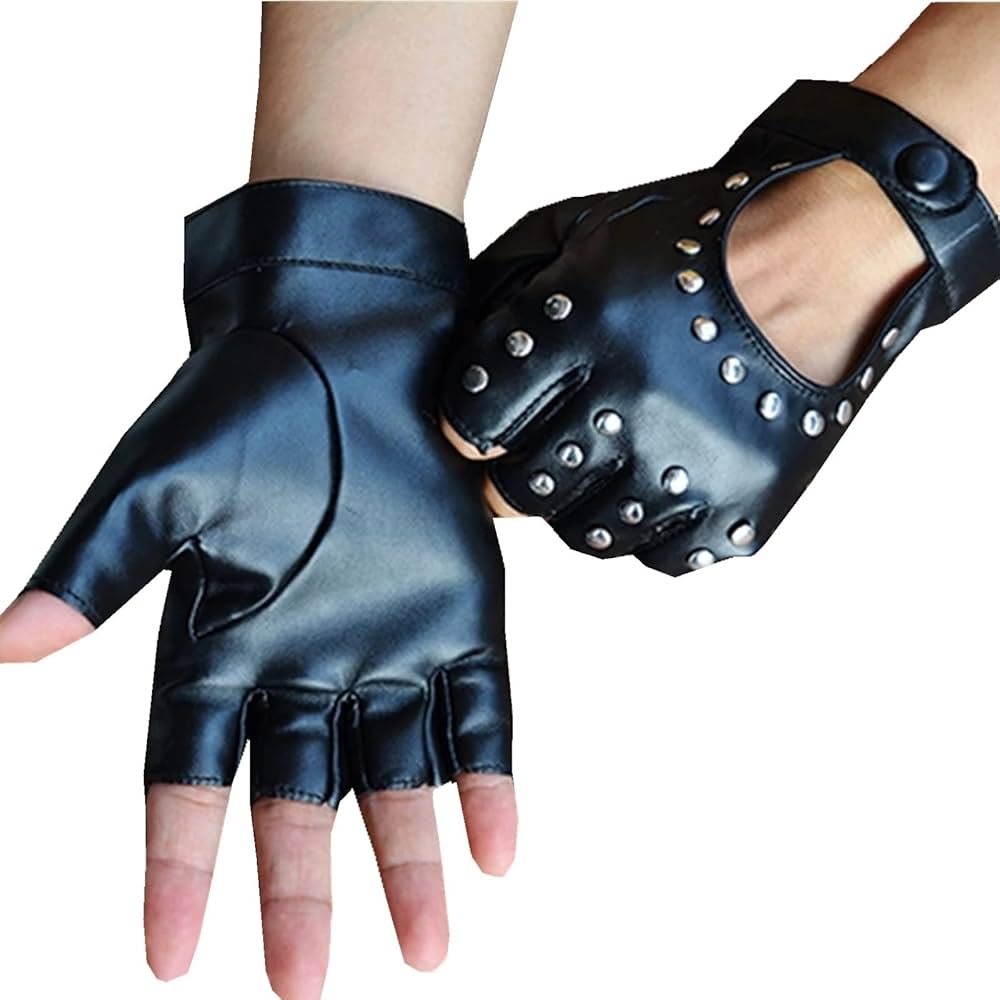 Amazon.co.jp: レディースレザーフィンガーレスグローブ 女性用