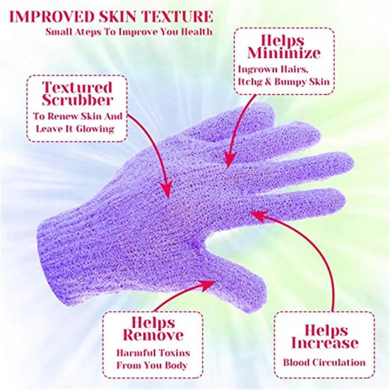 Giffy® Exfoliating Bath Glove High Lather Cleansing For Men & Women-Multicolor (8) 4