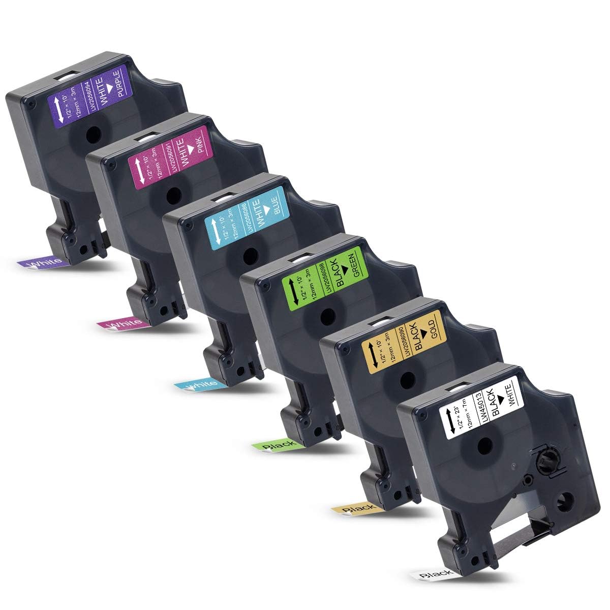 Nastro Etichette Compatibile Dymo - 5 Rotoli, 9mm X 7m, Nero Su Bianco - Per LabelManager 120P, 160, 420P E Altri - Foto 6