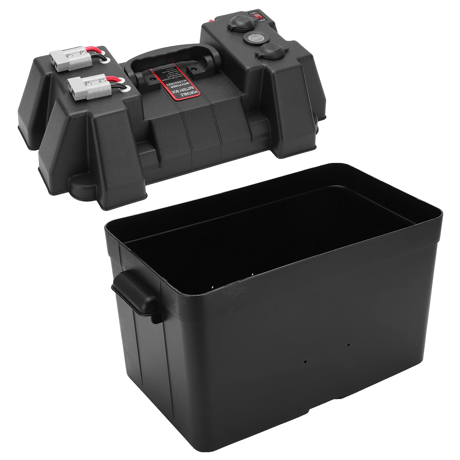 Centrum zasilania akumulatorowego silnika do trolingu Wielofunkcyjny pojemnik na akumulatory z ładowarką USB i portem 12 V do jachtu RV Akcesoria do łodzi morskich Materiał ABS