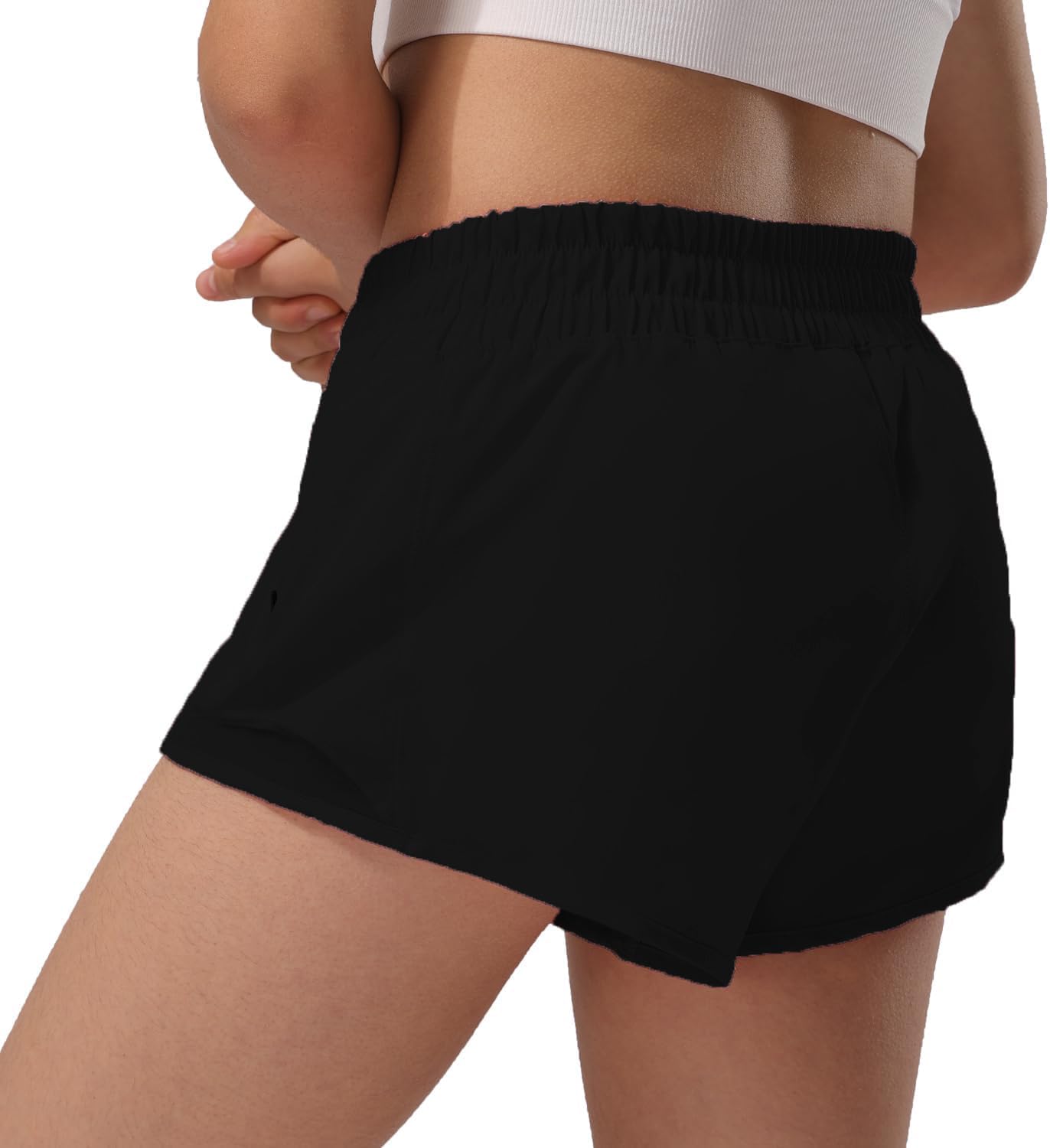 Girls Athletic Shorts Lightweight Running Shorts for Teen Girls Kids Liner with Zip Pocket and Elastic - Image 3