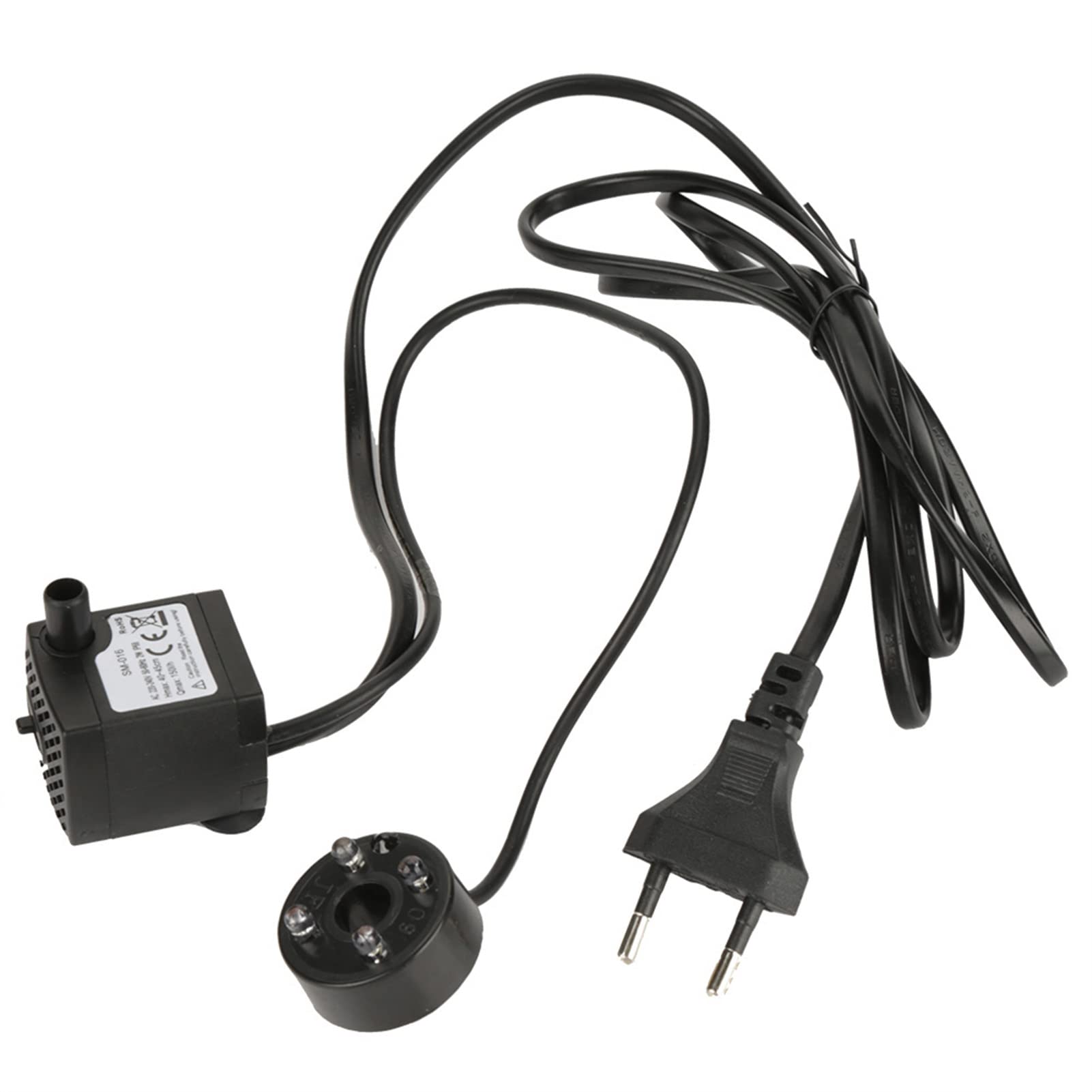 Bomba de Agua, Bomba de Fuente Bomba de Agua Sumergible Mini Bomba de Fuente Ultra Silenciosa de 2 W con Luz LED para Acuario, Estanque, Pecera, Bomba de Agua (Normativa europea