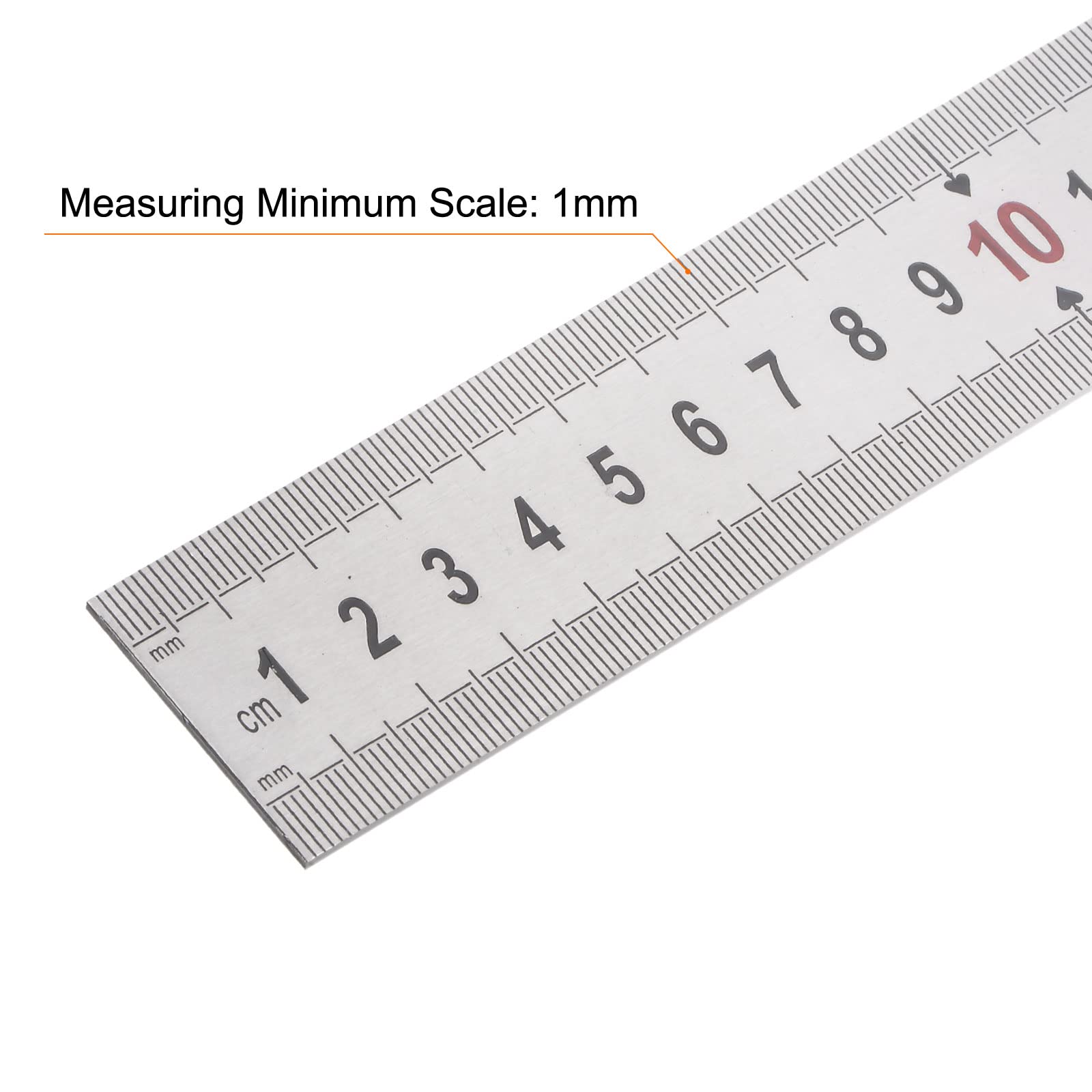 sourcing map Inox Acier Règle 39" Longueur x 1/16" Épais x 1-3/8" Large Droit Bord Mesurer Outils pour Travail Bois Peinture Artisanat, Argenté