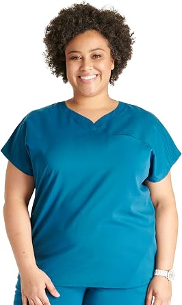 Cherokee Atmos V Neck Womens Scrub Tops Dolman Sleeves 3 Pockets