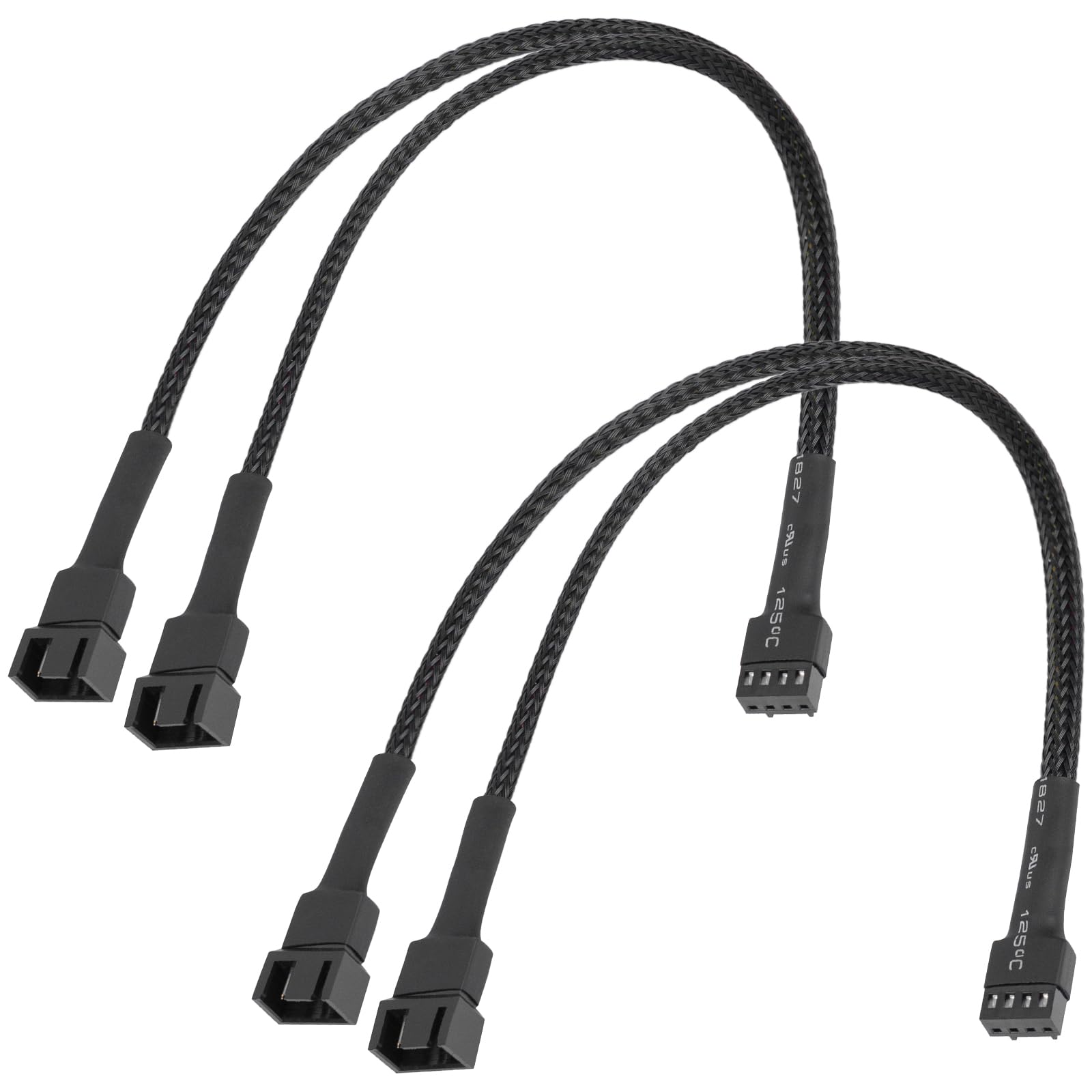 upHere PWMファン用延長電源ケーブル 2分岐ケーブル1本3ピンと1本4ピンファン対応 PCケースファン増設用 Y字型 2本【FH2-2】