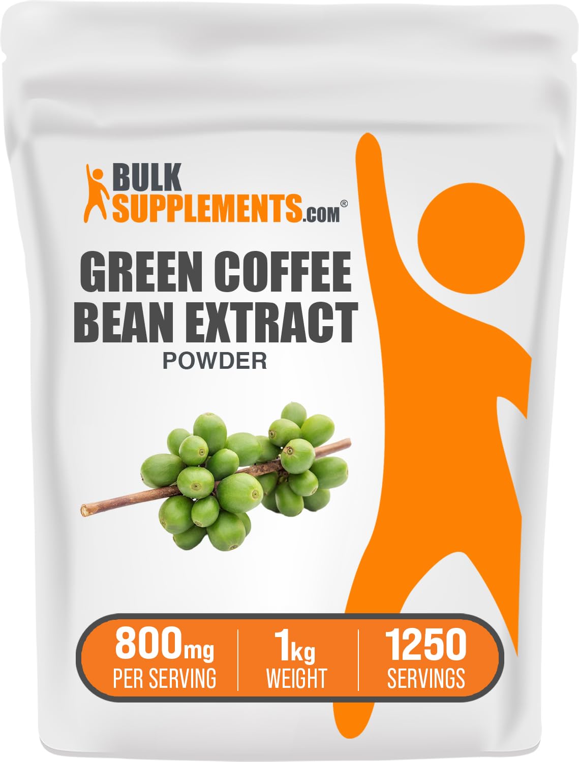 BulkSupplements Green Coffee Bean Extract Powder - Green Coffee Bean Supplements - Energy Support, Gluten Free, 800mg per Serving, 100g (3.5 oz) (Pack of 1) — Amazon image 6