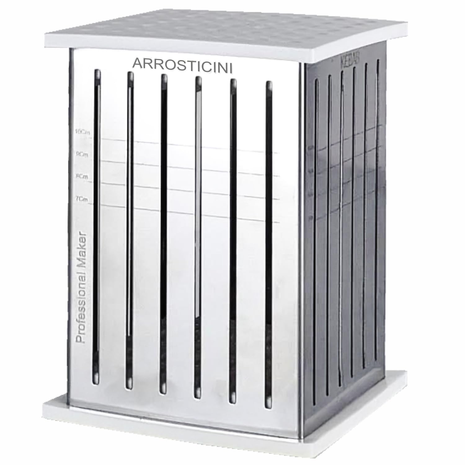 Cubo Arrosticini Spiedini (49 Pcs.) in Acciaio Inox – Macchina per Arrosticini, Kebab, Souvlaki – Smontabile e Facile da Pulire.