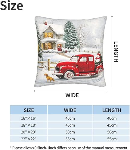 Miniatura 7 de Juego de 2 fundas de almohada de 18 x 18 pulgadas, color rojo de invierno, fundas de almohada decorativas de terciopelo suave para sofá, cama,