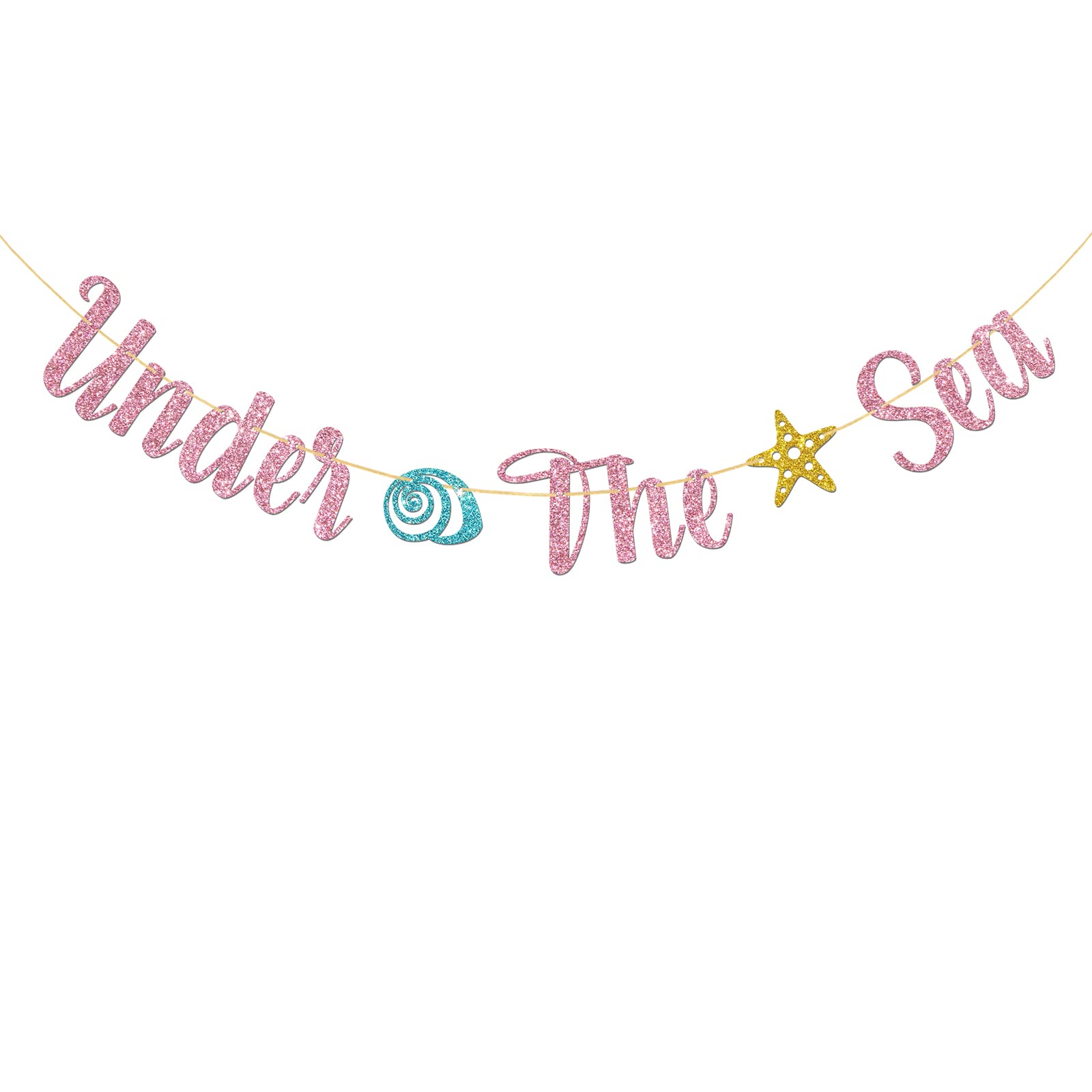 MonMon & Craft Under the Sea Banner/Mermaid Theme Baby Shower Birthday Wedding Engagement Party Decor/Ocean World Sign 1st Birthday Party Decorations