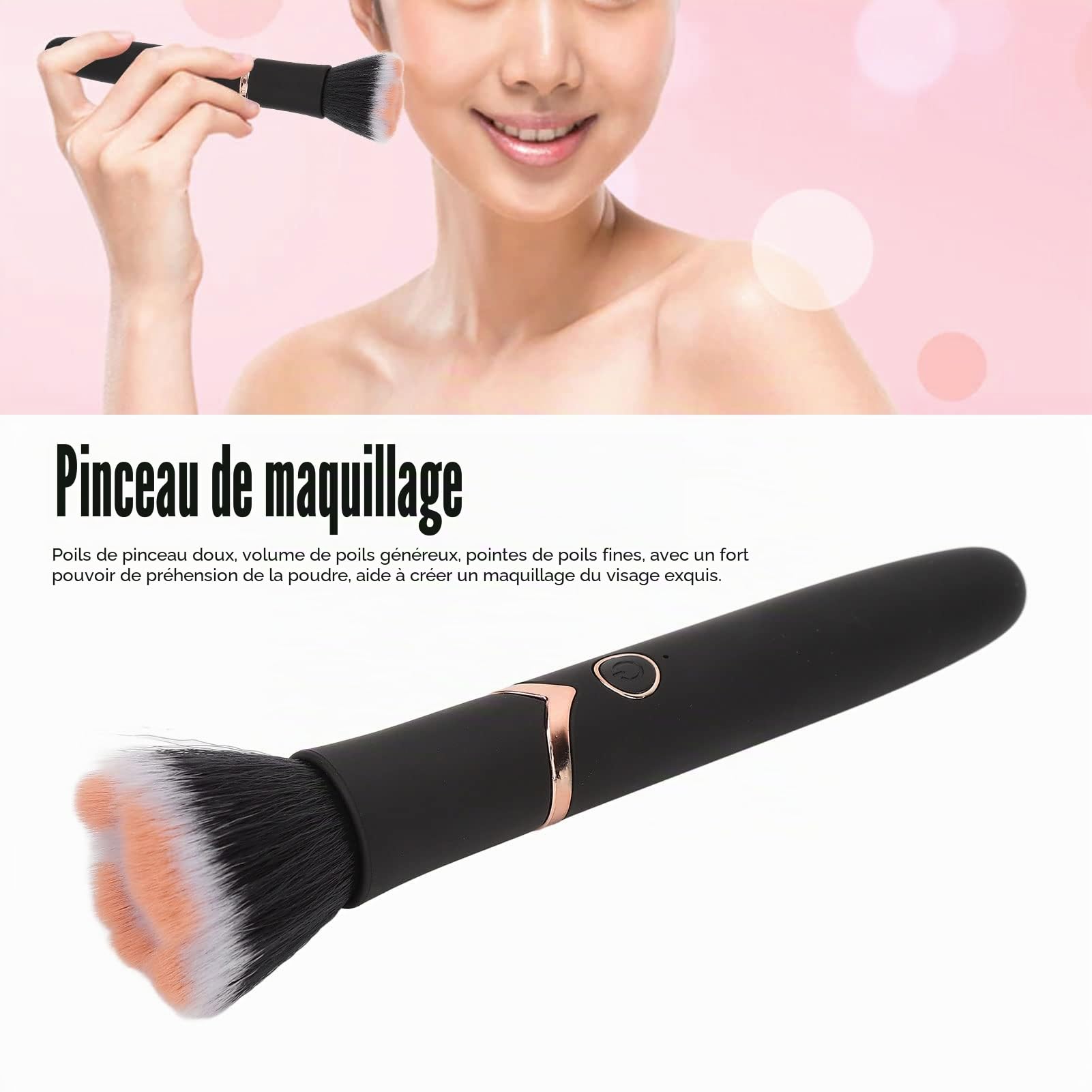 Pinceau de Maquillage Électrique 10 Vitesses Vibrations Massage Nettoyage Cosmétique Visage Yeux Fondation Outil Machine Brosse Professionnelle pour Soins Cutanés