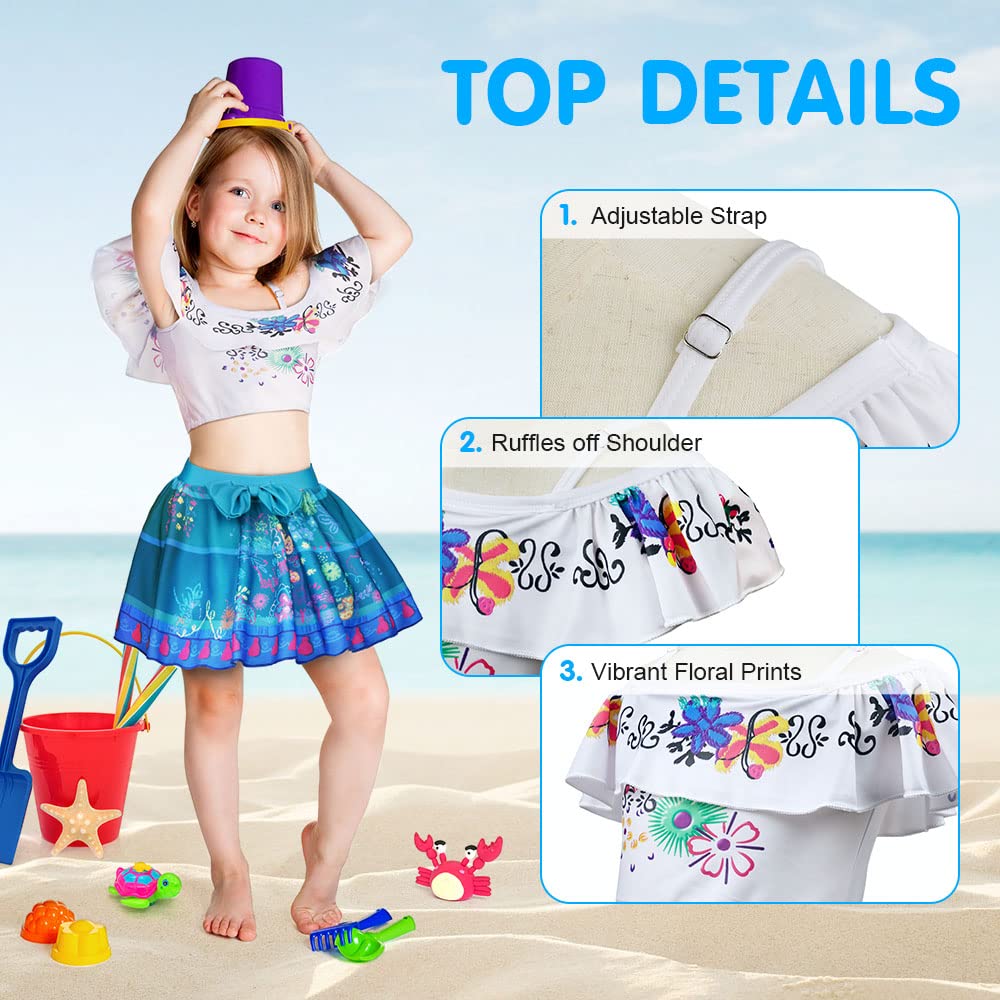 URAQT Mirabel Kostium Isabela Strój kąpielowy, Dziecięce stroje kąpielowe bikini w stylu kreskówki, Kostium kąpielowy Mirabel Isabela Princess