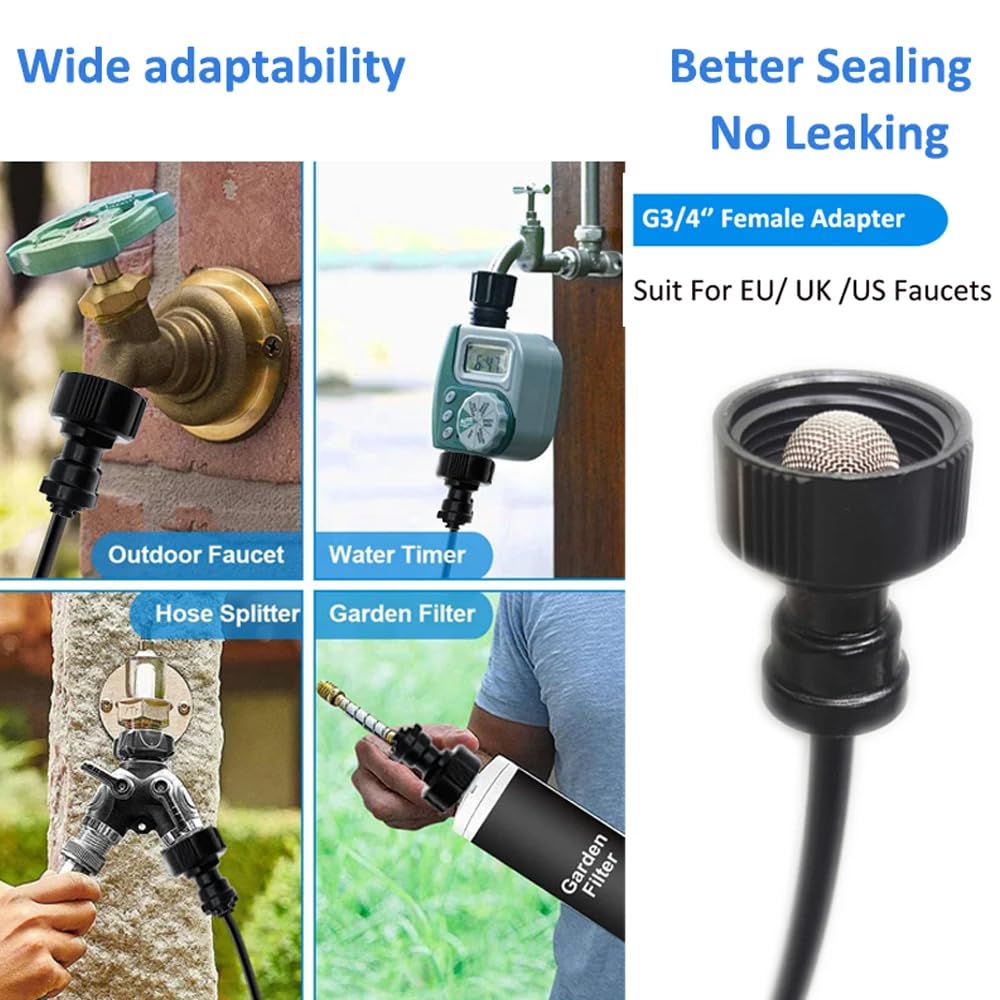 Irrigazione Automatica Per Giardino, Irrigazione Automatica, Kit Irrigazione Goccia, Ugello Universale Regolabile, Sistema Di Nebbia Di Irrigazione Goccia Da Giardino (C)
