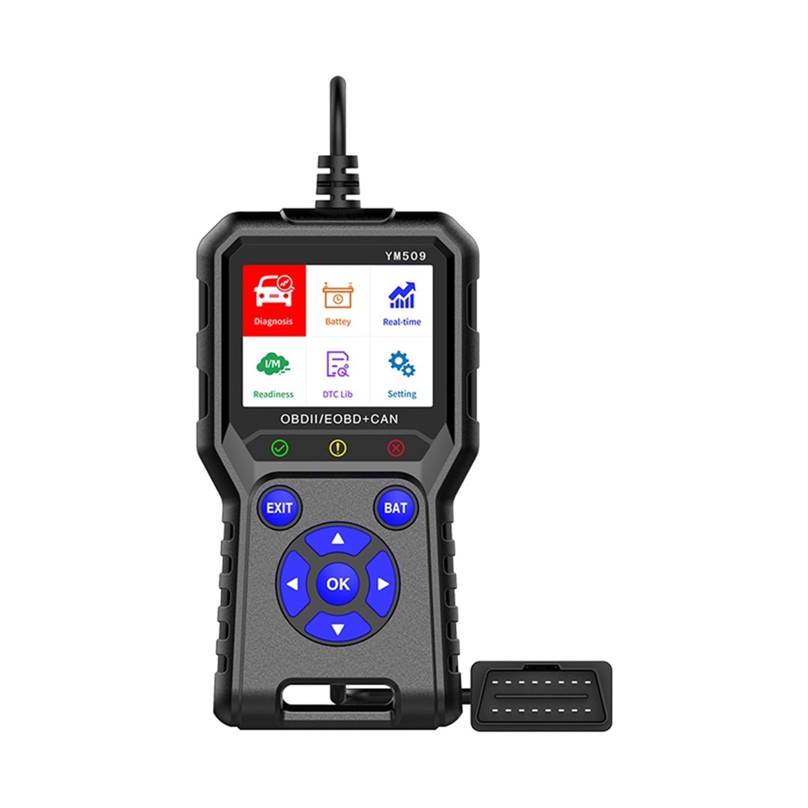 Lector de códigos de coche Lector de códigos ODB2 Herramienta de diagnóstico de automóviles Escáner OBD 2 Escáner OBD2 Borrar códigos de error YM509 Multi idiomas Compatible con varios idiomas