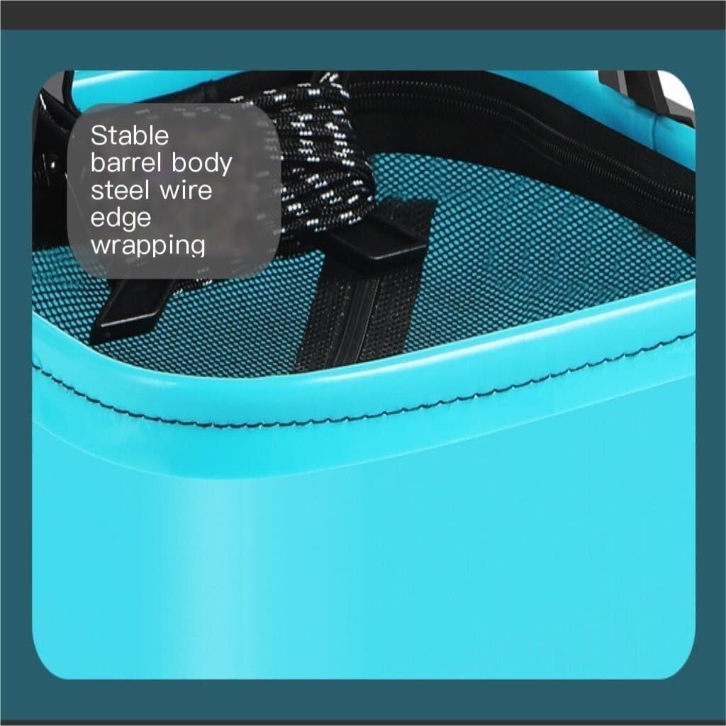Outdoor Fishing Live Fish Bucket, EVA Portable Water Bucket with Foldable Strap, Thickened Fishing Box for Fish Storage