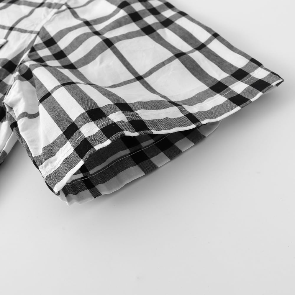 Spring&Gege Camisa de vestir de manga corta para niño, uniforme formal, tejido liso
