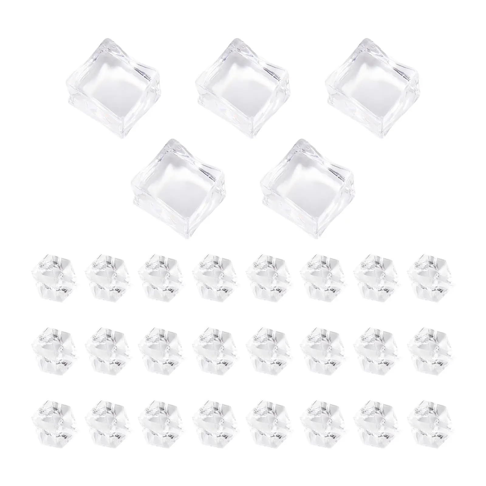 ITRHJTGP Fake Ice Rocks Artificial Ice Cubes Acrylic Fake Crushed Rocks Lifelike Photo Props Kitchen Wedding for Vases Fillers
