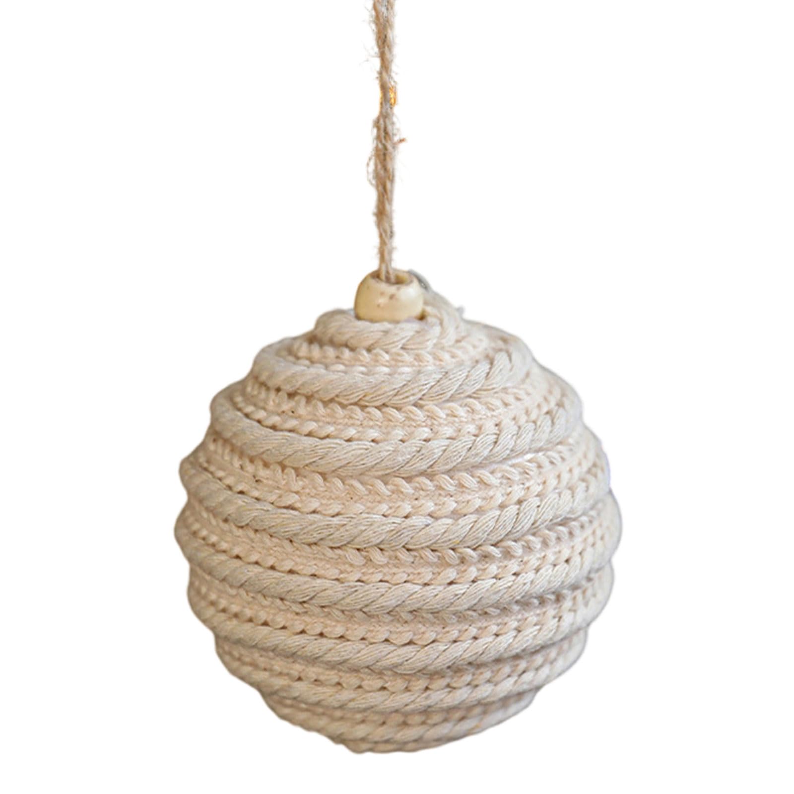 Twine Rope Braided Festival Orbs Ornament Shatterproof Foam Ball for Mantels Window Wreath Christmas Tree Decoration Foam Holiday Decorations
