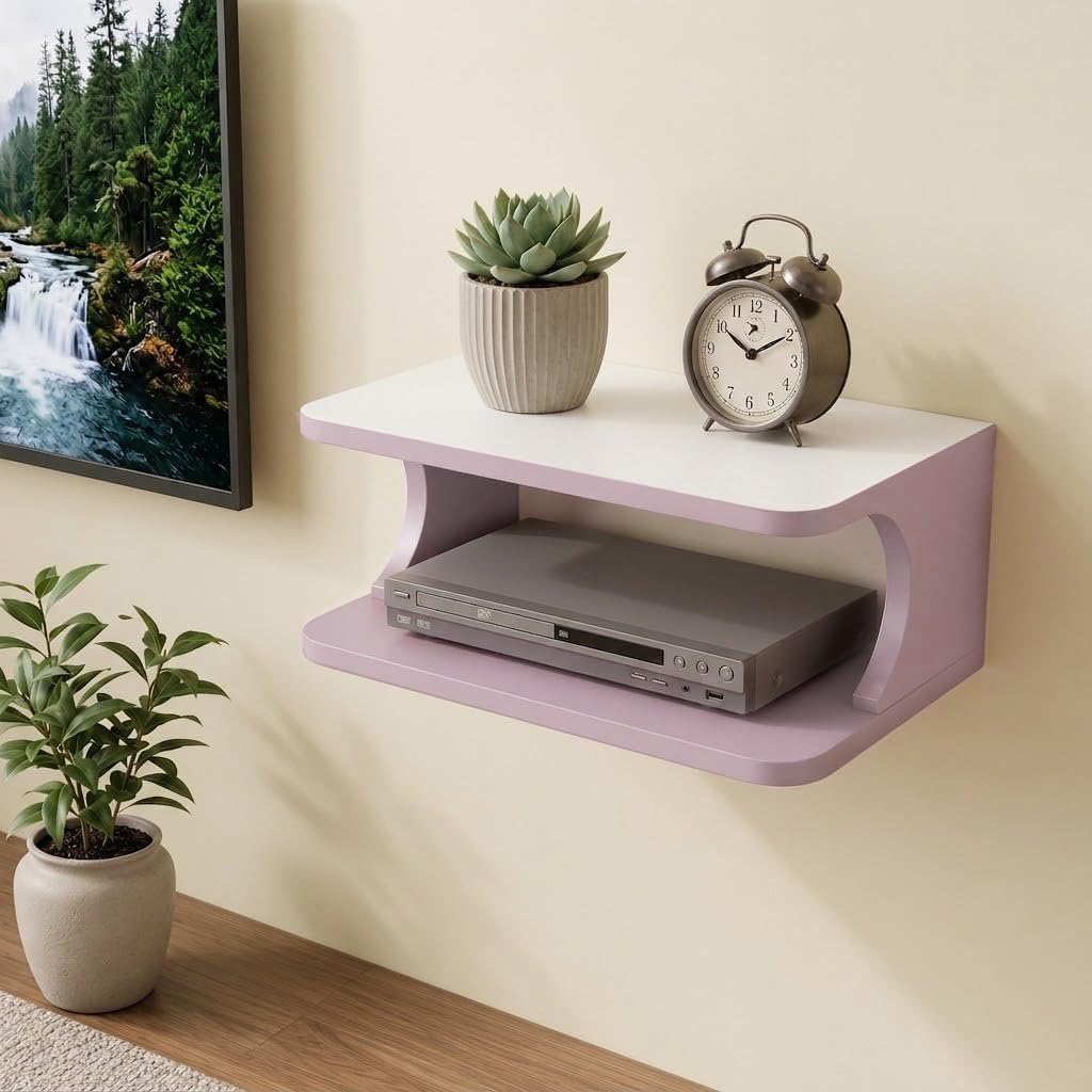 Multipurpose Wooden TV Set Top Box Stand | MDF Router & Media Storage Shelf | Compact Tabletop Organizer for Home-image-48
