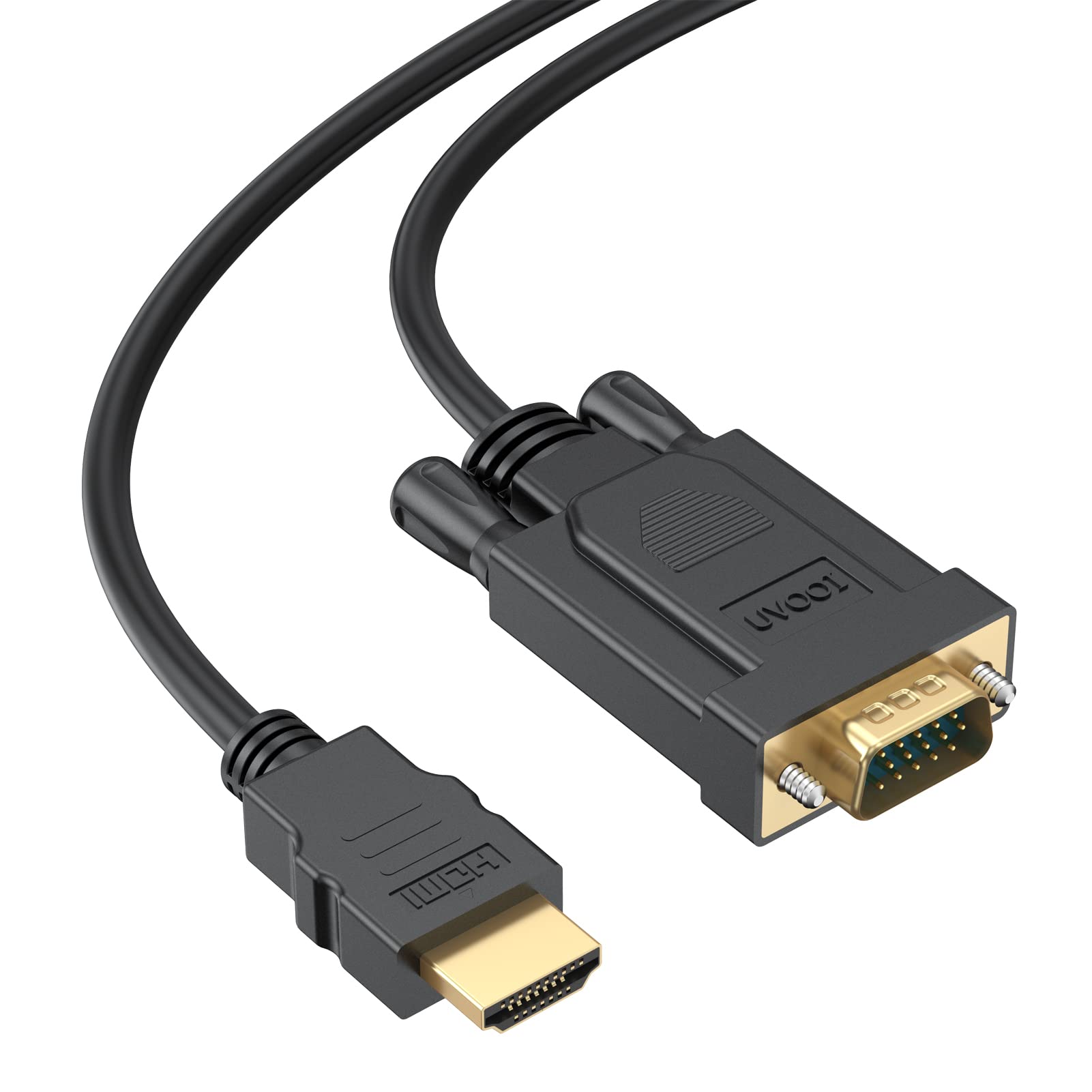 UVOOI Hdmi To Vga Cable 3Ft,Un-Bidirectional Computer Hdmi To Vga Monitor 3-Feet Video Cord (Male To Male) Compatible For Raspberry Pi,Roku,Computer,Desktop,Laptop,Pc,Monitor,Projector,Hdtv&More