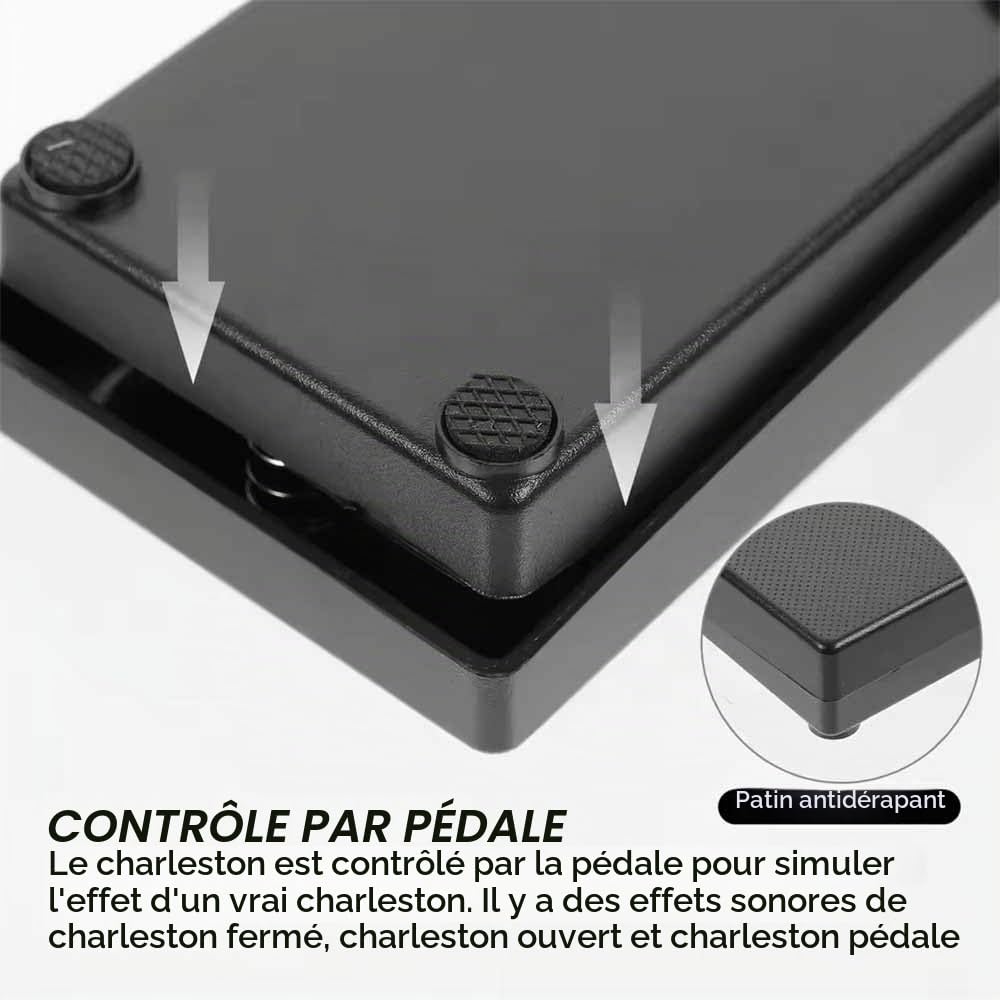 NEWFUN Batterie électronique, Batterie Electronique Adulte, Batterie électronique Pliable Avec 7 Pads en Silicone, Baguettes et Pédale pour Débutants