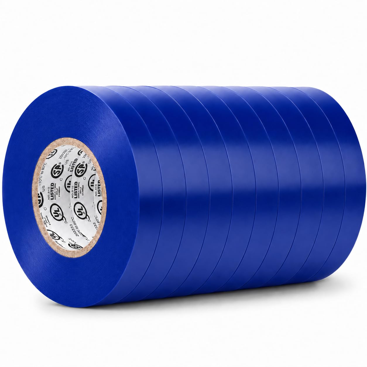 GGR Supplies EL-766AW Blue General Purpose Electrical Tape, 3/8 Inch x 66 Feet, 7 Mil PVC, UL/CSA Listed Core, 600V Flame-Retardant Insulation for Wire Splicing, Bundling &amp; Color Coding, Pack of 10